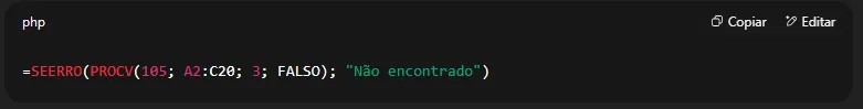 Se erro no procV