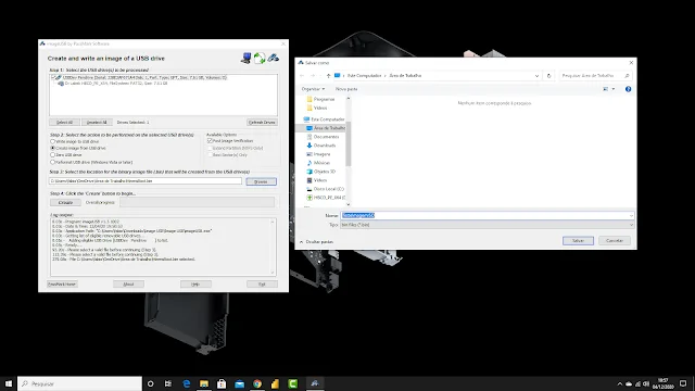 Arquivo Executável do imageUSB. Imagem: Fábio Salvador
